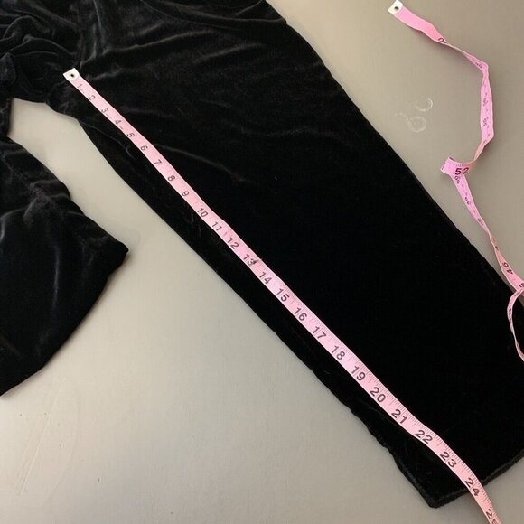 Cut Loose Womens Size M Black Velvet Pull On Pants Rayon Silk Ankle Holiday - Picture 11 of 13